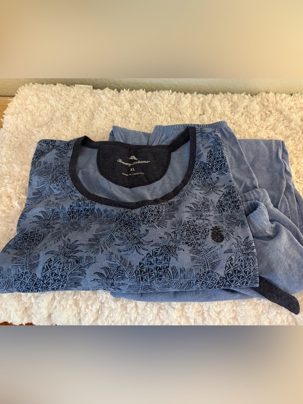 Tommy Bahama Blue Tropical Print Loungewear Set  XL